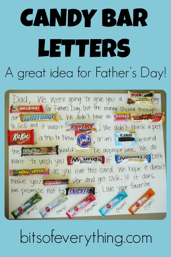 Candy Bar Letter Ideas